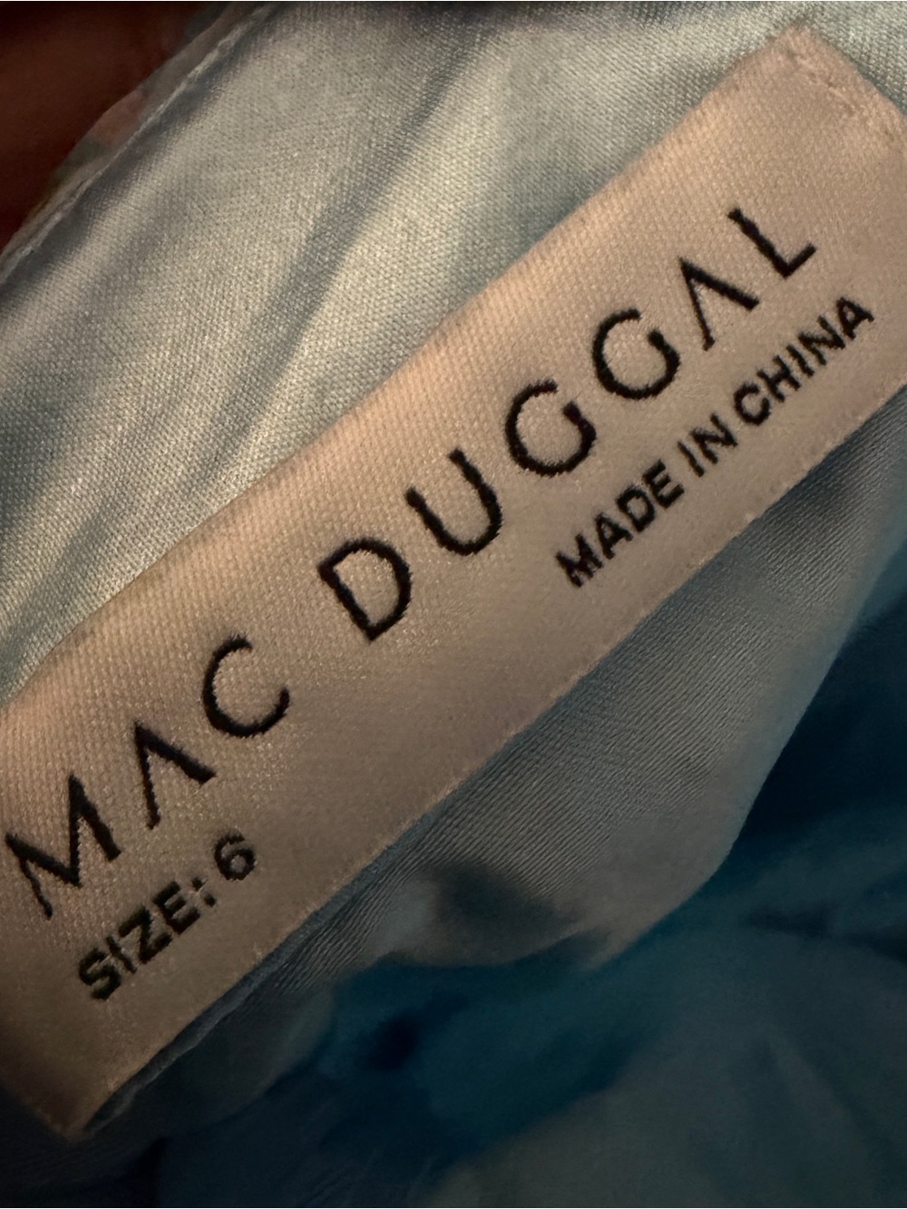 NWT Mac Duggal Blue Ruffle Tiered Floral Cut-Out Chiffon Gown reg $398 size 6 - Picture 12 of 16
